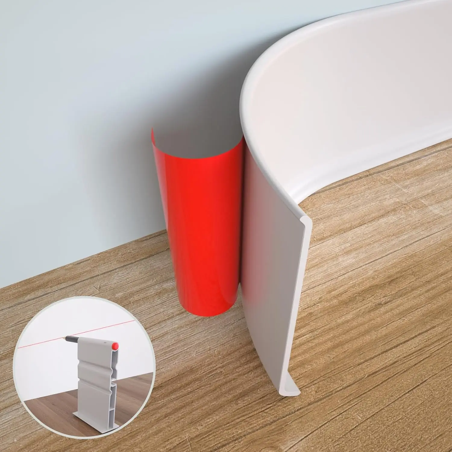 Baseboard Molding Trim - Battiscopa Flessibile in Vinile, 6 Pollici